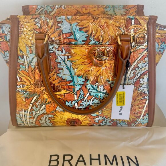 Brahmin Priscilla Satchel Sunbeam Limited Edition NWT + Dust Bag Stunning - Picture 2 of 3